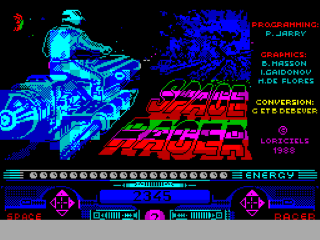 Space Racer title screen for ZX Spectrum